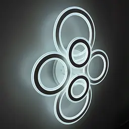 Стельова люстра на 6 кілець у білому корпусі 63×80 см | Арт. A 2763/2+2+2 RGB WT | Line F - мініатюра 2