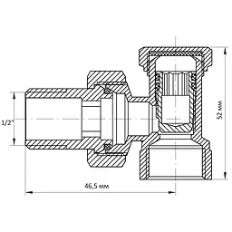 Вентиль Koer кутовий 1/2"x1/2" антіпротічка" KR.902-Gi KR0174 - мініатюра 2