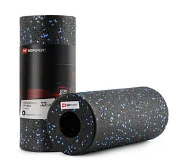 Роллер масажер (валик, ролик) гладкий Hop-Sport EPP 33см HS-P033YG чорно-синій