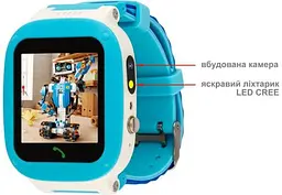 Дитячий смарт-годинник AmiGo GO004 Splashproof Camera+LED (Blue) [52490] - мініатюра 2