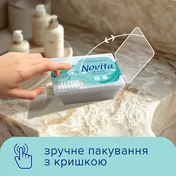 Ватні палички Novita у квадратній коробці 300 шт. - мініатюра 5