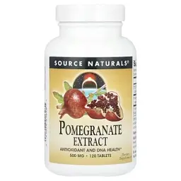 Трави Source Naturals Екстракт гранату, 500 мг, Pomegranate Extract, 120 таблеток (SNS-01628)