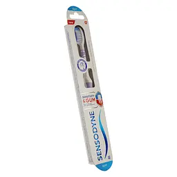 Зубна щітка Sensodyne Чутливість зубів та захист ясен м'яка біла з бузковим 2 шт. - мініатюра 2