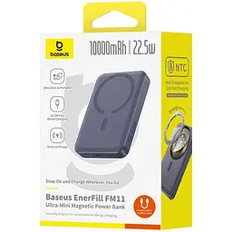 Портативний ЗП Power Bank Baseus EnerFill FM11 Ultra-Mini 22.5W з БЗП 10000mAh (PPFM11-1022) Space Grey - мініатюра 2