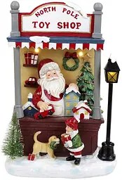 Новорічна композиція "North Pole Toy Shop" з LED підсвічуванням Bona 21х14х33 см dec0008418