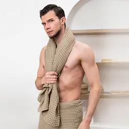 Рушник вафельний Cosas Beige Greek Waffle 45x90 см (Towel_34Beige_GreekWaffle_45x90) - мініатюра 6