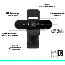 Веб-камера Logitech Brio 4K Graphite (960-001718/960-001746/960-001419) [139713] - мініатюра 5