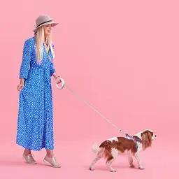 Повідець для собак WAUDOG R-leash світловідбиваюча стрічка XS-M до 40 кг 2.9 м рожевий (81277) - мініатюра 7