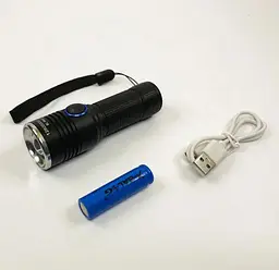 Ліхтарик ручний Bailong R842 CREE T6, Zoom, 3 режими, алюміній, акумулятор, USB, 126х30х24 - мініатюра 3