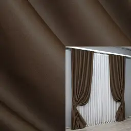 Комплект штор VR-Textil Midnight блэкаут 2 шт 150x290 см коричневый (1677ш)