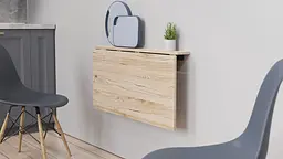 Обідній стіл-трансформер Ніка стіновий Ferrum-decor 420x900x500 Чорний метал ДСП Дуб Сан-Марино 16 мм (FRD-105165) - мініатюра 4