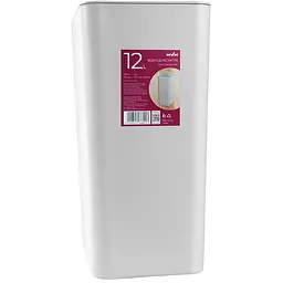 Відро для сміття з кришкою МVM 12 л сіре (BIN-14 12L GRAY)