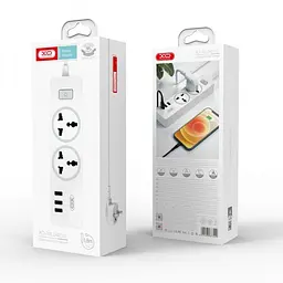 Мережевий подовжувач-фільтр XO WL04 (3 х USB + 2 х розетки) 10A білий - мініатюра 3