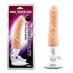 Вібратор Real Touch XXX Adjustability 7.5" Pitch Dildo 25.5 см тілесний - мініатюра 2