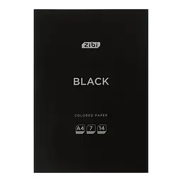 Папір кольоровий ZiBi Kids Line Black А4, 14 аркушів 7 кольорів (ZB.1901-01)