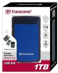 Накопичувач зовнiшнiй Transcend 2.5` USB 1TB StoreJet 25H3B (TS1TSJ25H3B) - мініатюра 5