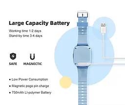 Смарт годинник телефон для дітей Lemfo M90S з GPS трекером, 4G LTE, відеозв'язком, камерою та прослуховуванням Чорний - мініатюра 12