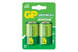 Батарейки GP GREENCELL 1.5V Сольові, 13G - U2, R20, D 2 шт.