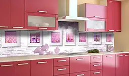 Вініловий кухонний фартух Happy Pocket Лаванда в картинах наклейка для кухні ПВХ вино Текстура Рожевий Z181892 - мініатюра 3