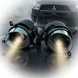 LED Протитуманні Фари Лінзовані 60W для Mitsubishi Lancer X 2007-2016 2 шт. (M11-FLOOD) - мініатюра 2