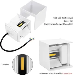 Світлодіодні настінні світильники Ledmo 12 Вт 8 шт. Регульований кут - мініатюра 2