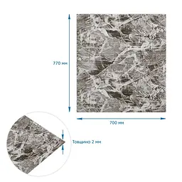 Панель стінова 3D 700х770х2мм (061-2) МАРМУР ЧОРНИЙ (D) SW-00001912 - мініатюра 3