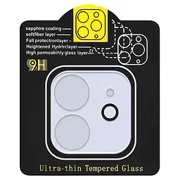 Захисне скло Epik на камеру Full Block для Apple iPhone 12 6.1 Прозорий