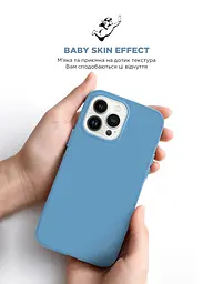 Силиконовый чехол для Apple iPhone 15 Pro Max, ICON2 Case, голубой, противоударный, панель, защита всего корпуса, матовая поверхность Soft Touch, выступает над дисплеем, совместим с защитными стеклами и пленками, с микрофиброй, ArmorStandart (ARM77004) - мініатюра 8
