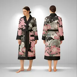 Кімоно жіноче з плюшевого велюру Sakura 29475 S