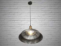 Світильник підвісний Diasha 6857-390-BK-SV Loft, 115 см, E27, металевий, регульована висота, діаметр 39 см, сучасний стиль для - мініатюра 3