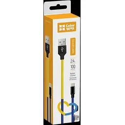 Кабель ColorWay USB - Apple Lightning National 2.4А 1м Blue Yellow - мініатюра 3