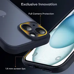 Протиударний чохол TOCOL для iPhone 15 та 2 захисні скла з захистом камери чорний матовий (SKU-057) - мініатюра 5