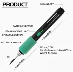 Бездротовий електричний акумуляторний USB паяльник 1 жало Type-C паяльний набір 8W - мініатюра 5