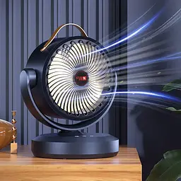Акумуляторний міні вентилятор VU-05/FS-25 з поворотом / Вентилятор Mini fan з LED-підсвічуванням та USB - мініатюра 5