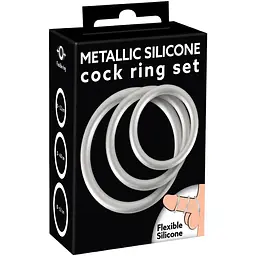 Набір ерекційних кілець You2Toys Metallic Cock Ring Set 3 шт. сріблястий