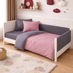 Дитяча постільна білизна MIRSON LITTLE KIDS фланель Ash grey/Pink 110х160см (2200012799543) - мініатюра 3