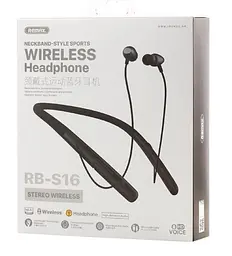 Bluetooth стерео гарнітура Remax RB-S16 вакуумні Black - мініатюра 4