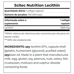 Добавка Scitec Nutrition Lecithin 100 капсул - мініатюра 2