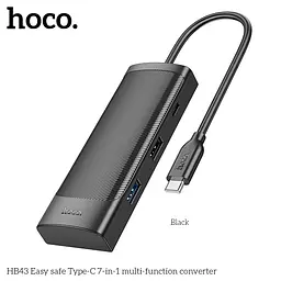Адаптер хаб док-станція Hoco HB43 Easy safe Type-C 7 in 1 - мініатюра 3