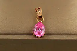 Кулон Xuping Jewelry рожева крапля 1,5 см золотистий