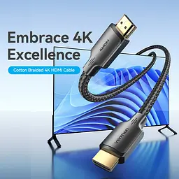 Кабель HDMI M - M, 12.0 м, V2.0 4K 30Гц обплетення Vention - мініатюра 4