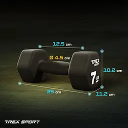 Гантелі для фітнесу неопренові TREX Sport TX-070VD 2x7кг - мініатюра 3