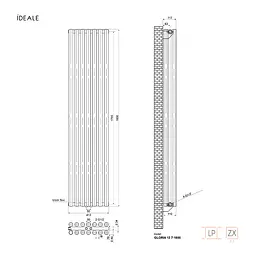 Радіатор дизайнерський Ideale Gloria 12 7/1800/413 антрацит, Антрацит - мініатюра 5
