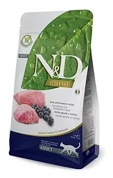 Беззерновий сухий корм N&D Grain Free PRIME LAMB & BLUEBERRY ADULT для дорослих кішок з ягням та чорницею 10 кг 