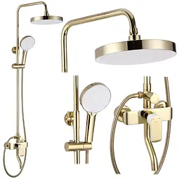 Душова система Rea Bloom gold white з виливом REA-P9529, Золотий - мініатюра 2