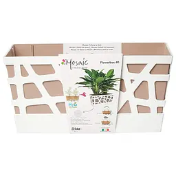 Вазон Idel Flowerbox, 40 см, коричневий з білим (730027) - мініатюра 2