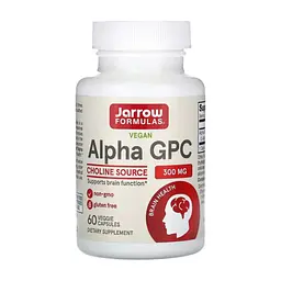 Витаминно-минеральный комплекс Jarrow Formulas L-альфа глицерилфосфорилхолин, 300 мг, Alpha GPC, 60 вегетариа (JRW-56002)