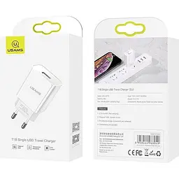 Мережевий зарядний пристрій Usams T18 10W White (US-CC075) [47557] - мініатюра 3