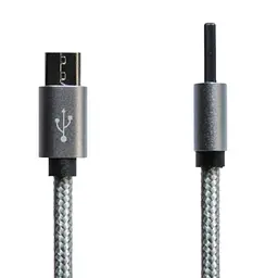 Дата кабель USB 2.0 AM to Micro 5P 1.0m Grey/Black Grand-X (FM02) - мініатюра 2