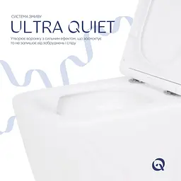 Унітаз підвісний Qtap Crow Ultra Quiet White, з сидінням Slim Duroplast/ Soft-close/ Quick Release QT05335172W - мініатюра 4